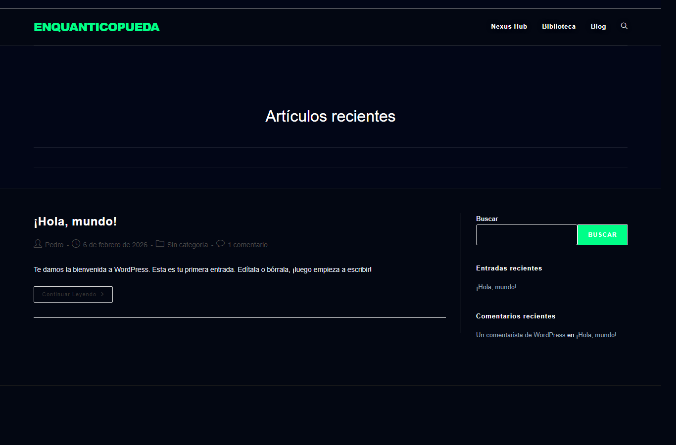 Vista previa del blog WordPress