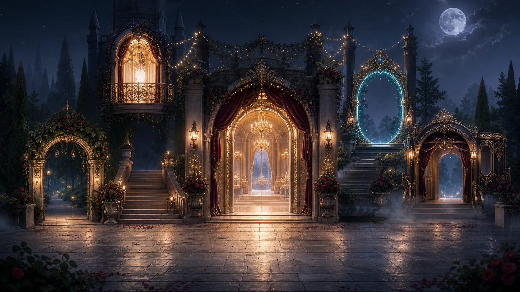 Entrada nocturna de la fiesta fantástica de Fairy Tales Party Guard